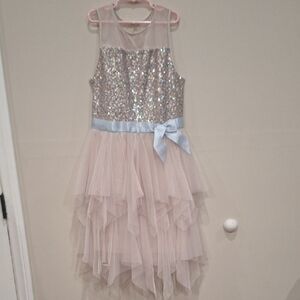 Girls Size 16 Zunie Baby Pink and Blue Dress